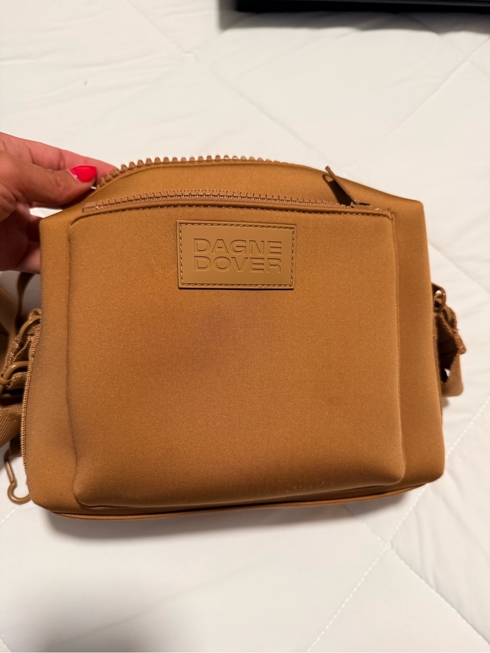 Dagne Dover Small Crossbody Bag in Camel Tan